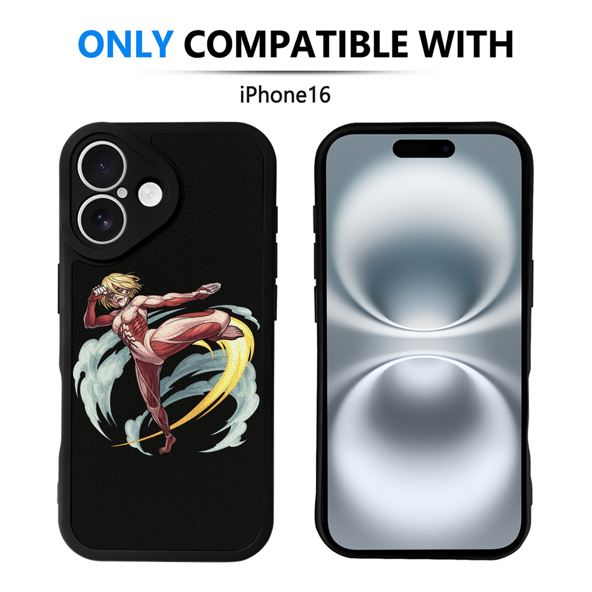 （画像用） 進撃の巨人 Attack on Titan 【iPhone 16シリーズ対応】シリコンスマホケース（レザー調） 材質：シリコン